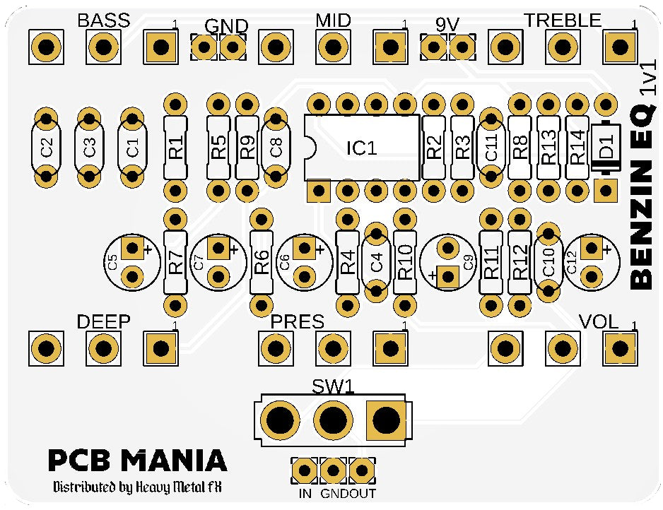 Benzin EQ - Equalizer PCB Guitar Mania