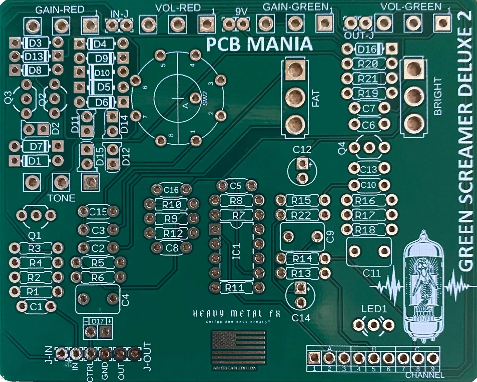 Green Screamer Deluxe - Overdrive PCB Guitar Mania
