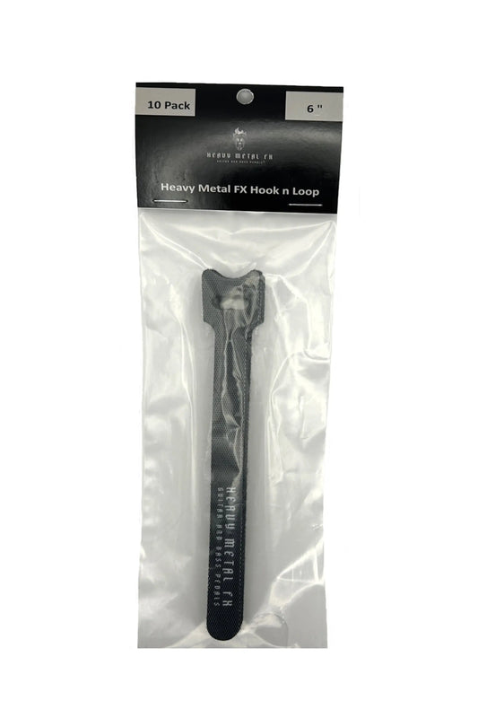 Heavy Metal FX Hook and Loop Fastening Cable Strap 6" 10 Pack - Heavy Metal FX